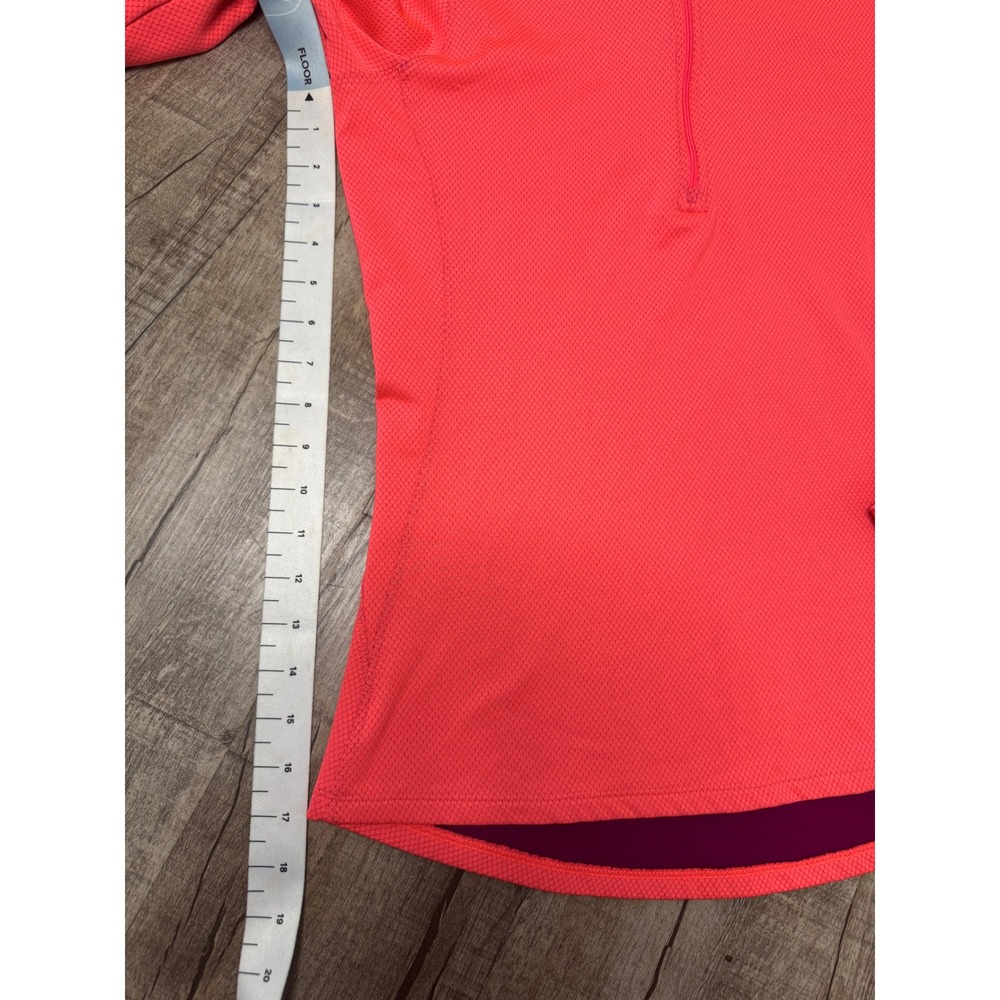 Under Armour Womens ColdGear 1/4 Zip Pullover Neon Pink Coral Medium - Picture 4 of 9